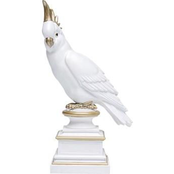 Figurka dekoracyjna Proud Parrot 22x37 cm biało-złota