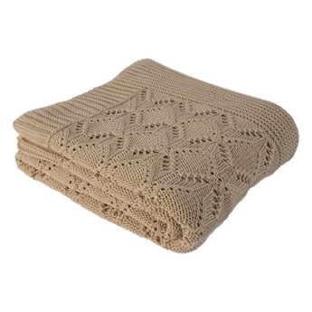 Jasnobeżowa bawełniana narzuta Homemania Decor Cotton, 130x170 cm