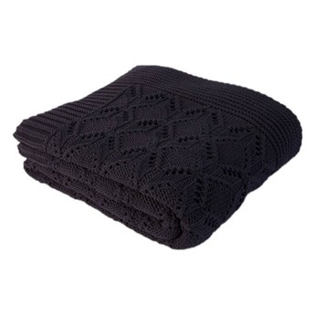 Ciemnoniebieski bawełniany koc Homemania Decor Cotton Navy, 130x170 cm