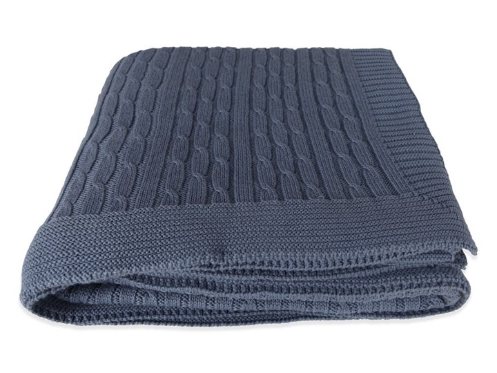 Niebieski bawełniany koc Homemania Decor Celma, 130x170 cm Bawełna Kategoria Koce i pledy Kolor Szary