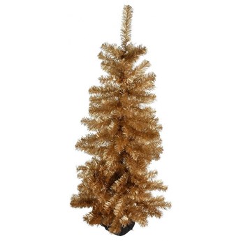 Choinka sztuczna złota ozdobna dekoracyjna drzewko świąteczne z jutą 120 cm kod: O-839021