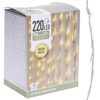 Kurtyna świetlna girlanda zewnętrzna lampki oświetlenie na balkon taras dom 220 led 2 m kod: O-839124