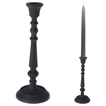 Świecznik aluminiowy stojak podstawka na długą świecę świeczkę czarny loft 23 cm kod: O-569232