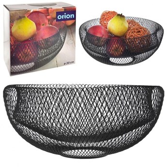 Koszyk na owoce i warzywa kosz metalowy czarny miska patera okrągła loft 30 cm kod: O-730553