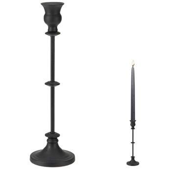Świecznik stojak podstawka na świecę świeczkę czarny matowy loft 33 cm kod: O-569210