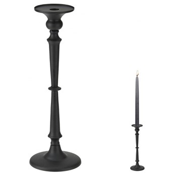 Świecznik stojak podstawka na świecę świeczkę czarny matowy loft wysoki 39 cm kod: O-569212