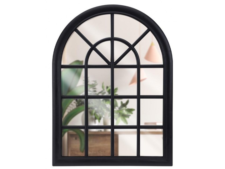 Lustro okno w czarnej ramie ozdobne vintage retro czarne 60x45x2,5 cm kod: O-569272