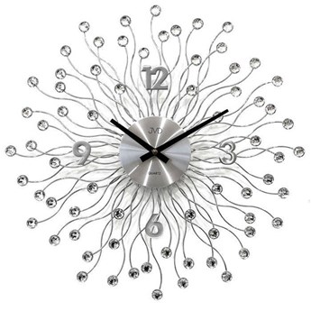 Zegar ścienny JVD HT116.1 z kryształkami, średnica 49 cm