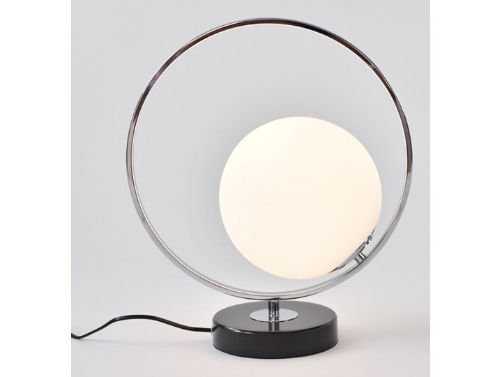 Lampa stołowa Bella srebrny chrom z marmurową podstawą Lampa biurkowa Szkło Lampa z kloszem Styl Nowoczesny Styl Tradycyjny