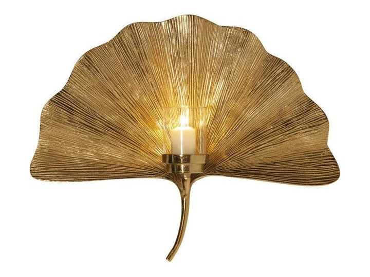 Dekoracja ścienna / świecznik Ginkgo Leaf 75x60 cm Kolor Biały