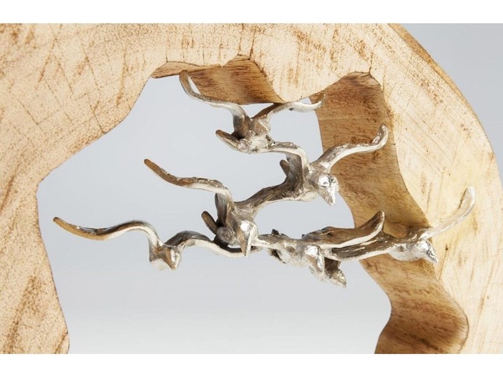 Figurka dekoracyjna Birds In Log 36x36 cm Metal Ludzie Drewno Kategoria Figury i rzeźby