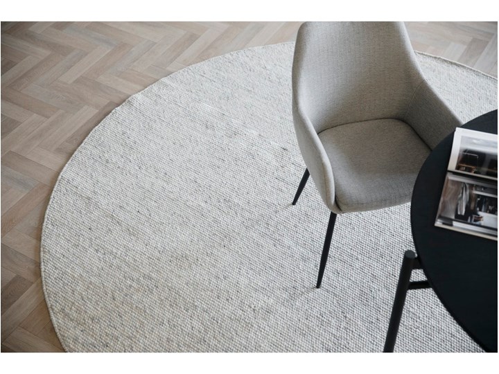 Dywan Auckland ∅250 cm naturalny Okrągły Wełna Kolor Biały Dywany 250x250 cm Kategoria Dywany