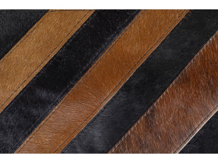Dywan skórzany czarno-brązowy 240x170 cm Wełna Skóra 170x240 cm Prostokątny Dywany Kategoria Dywany