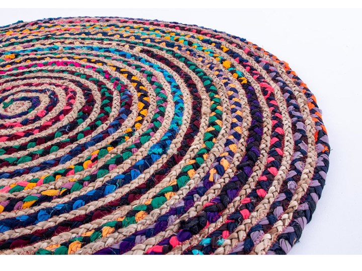 Dywan bawełniany kolorowy 100 cm Okrągły Dywany Juta 100x100 cm Bawełna Kolor Wielokolorowy
