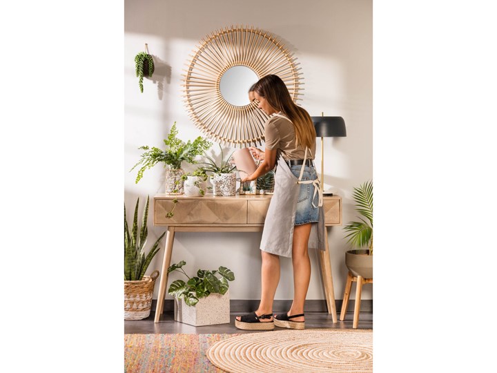 Dywan Saht Ø 150 cm naturalny biały 150x150 cm Dywany Juta Okrągły Kolor Beżowy Kategoria Dywany