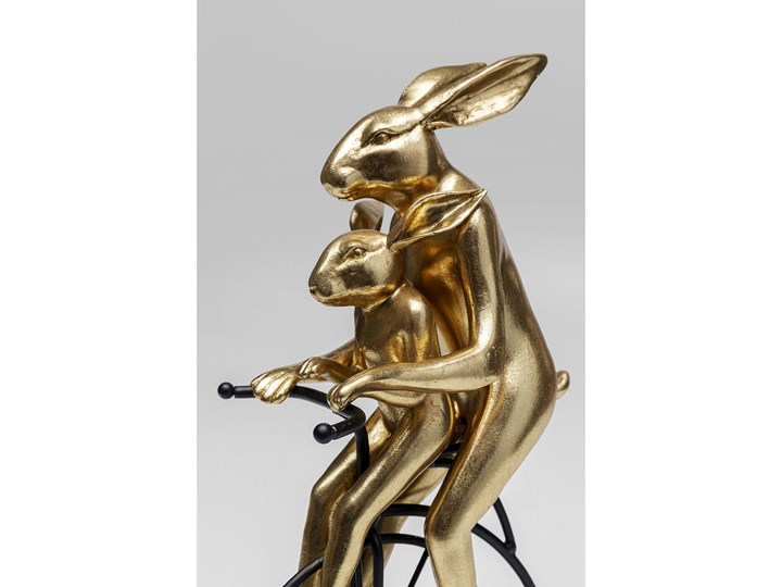 Figurka dekoracyjna Baron Karl 26x40 cm czarno-złota Zwierzęta Kolor Złoty