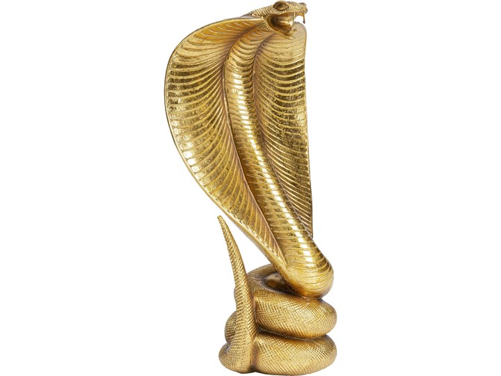 Figurka dekoracyjna Cobra 23x42 cm złota Kolor Biały Zwierzęta Tworzywo sztuczne Kolor Złoty