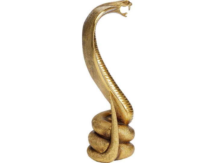 Figurka dekoracyjna Cobra 23x42 cm złota Kolor Biały Tworzywo sztuczne Zwierzęta Kolor Złoty