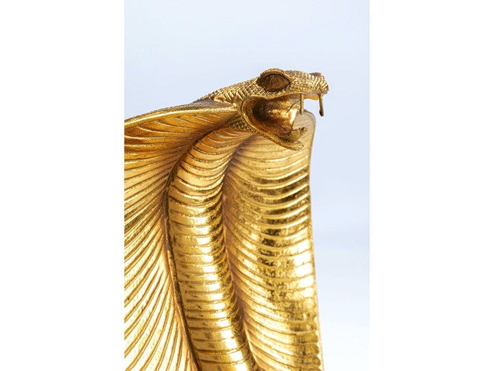 Figurka dekoracyjna Cobra 23x42 cm złota Tworzywo sztuczne Kolor Złoty Zwierzęta Kolor Biały