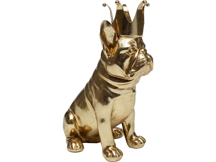 Figurka dekoracyjna Crowned Dog 19x24 cm złota Zwierzęta Kolor Złoty Kategoria Figury i rzeźby