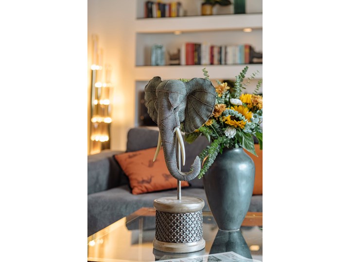 Figurka dekoracyjna Elephant Head Pearls 28x49 cm kolorowa Tworzywo sztuczne Kategoria Figury i rzeźby Zwierzęta Kolor Wielokolorowy