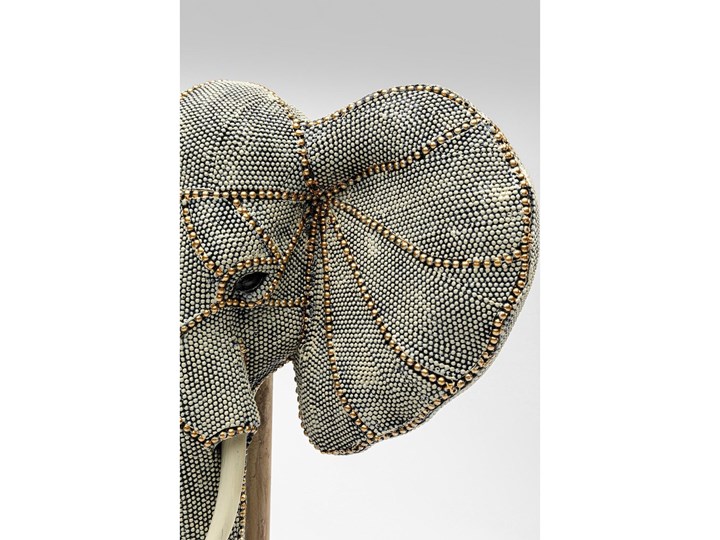 Figurka dekoracyjna Elephant Head Pearls 28x49 cm kolorowa Tworzywo sztuczne Zwierzęta Kolor Biały