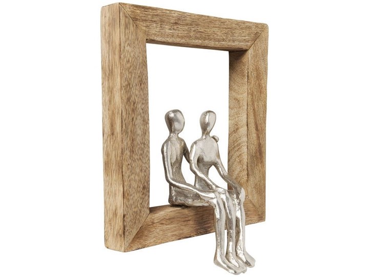Figurka dekoracyjna Frame Loving Couple 23x30 cm Metal Drewno Kategoria Figury i rzeźby