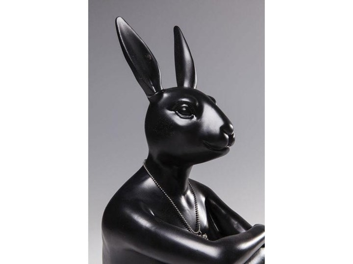 Figurka dekoracyjna Gangster Rabbit 26x39 cm czarna Tworzywo sztuczne Zwierzęta Kolor Czarny