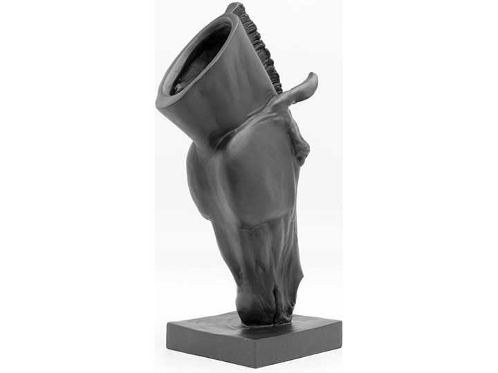 Figurka dekoracyjna Horse Face 30x57 cm czarna Zwierzęta Kolor Czarny