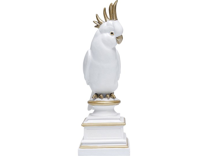 Figurka dekoracyjna Proud Parrot 22x37 cm biało-złota Kolor Biały Kategoria Figury i rzeźby