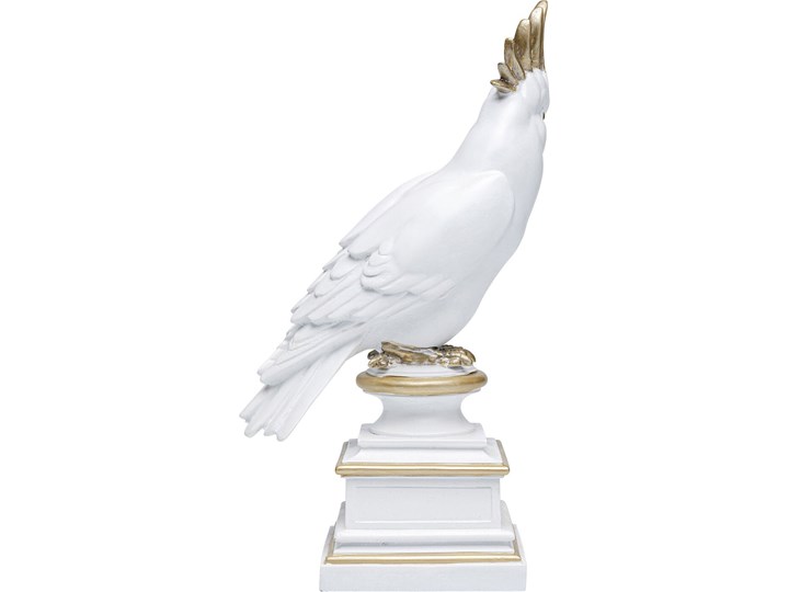 Figurka dekoracyjna Proud Parrot 22x37 cm biało-złota Kolor Biały