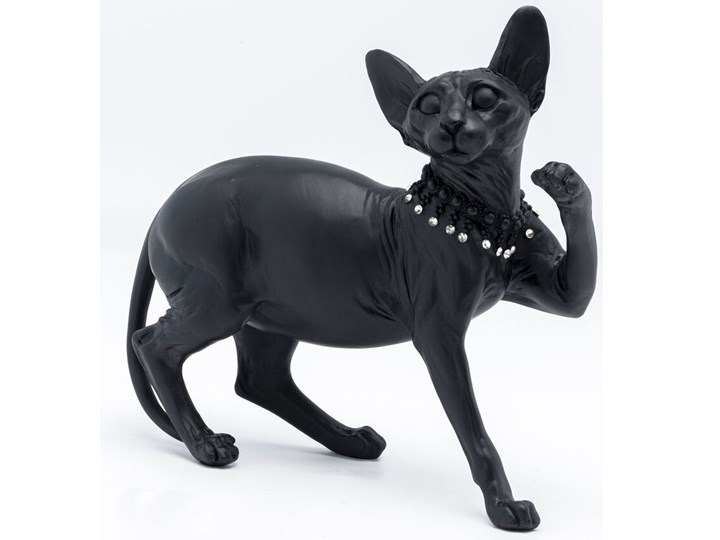 Figurka dekoracyjna Standing Cat Audrey 32x29 cm czarna Kolor Czarny Zwierzęta Kategoria Figury i rzeźby