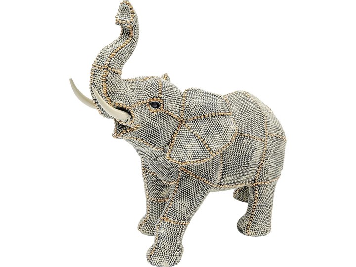 Figurka dekoracyjna Walking Elephant Pearls 29x27 cm kolorowa Tworzywo sztuczne Zwierzęta Kategoria Figury i rzeźby Kolor Biały
