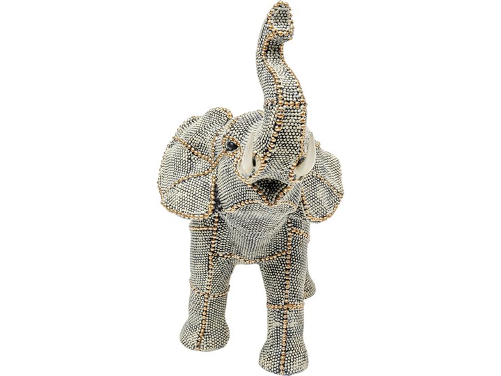 Figurka dekoracyjna Walking Elephant Pearls 29x27 cm kolorowa Zwierzęta Tworzywo sztuczne Kolor Biały Kategoria Figury i rzeźby