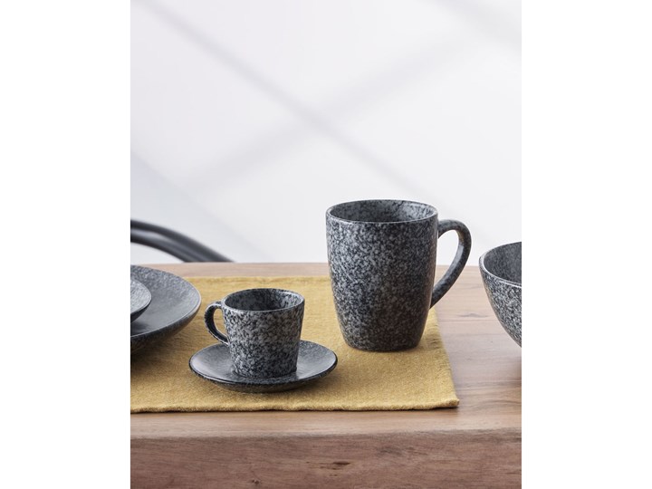 Filiżanka do kawy ze spodkiem Airena ceramiczna czarna Filiżanka ze spodkiem Ceramika Kategoria Filiżanki