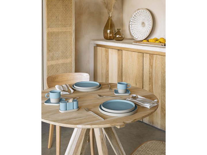 Filiżanka ze spodkiem Midori ceramiczna niebieska Ceramika Kategoria Filiżanki