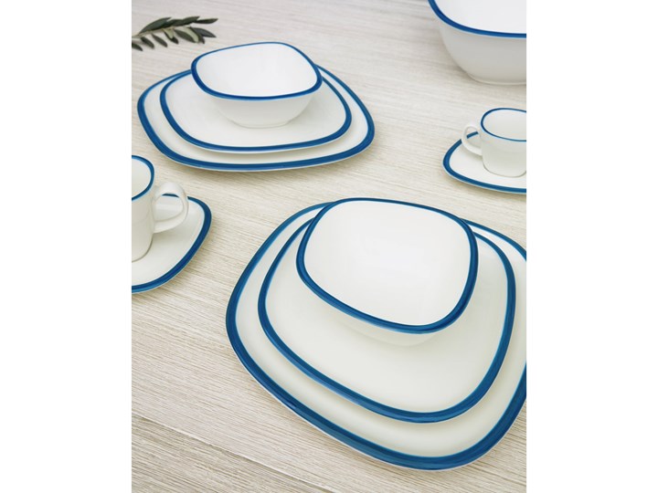 Kubek z talerzykiem Odalin porcelanowy biało-niebieski Filiżanka ze spodkiem Ceramika Porcelana Kategoria Filiżanki