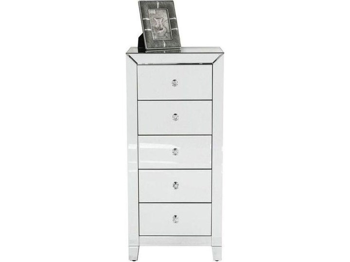Komoda Luxury 49x110 cm lustrzana Z szufladami Szkło Lustro Szerokość 49 cm Kolor Szary