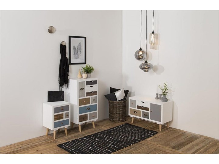 Komoda Elroy 48x98 cm Z szufladami Szerokość 48 cm Sosna Drewno Płyta meblowa Płyta MDF Kategoria Komody