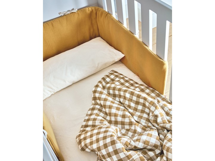 Komplet pościeli Indalina 70x120 cm bawełna brązowy - krata Kategoria Komplety pościeli