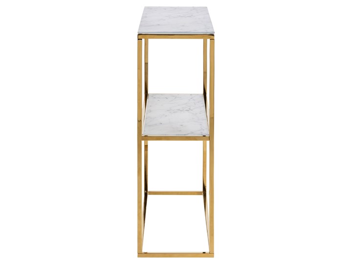 Konsola Estelle 80x81 cm biała Szkło Metal Szerokość 80 cm Głębokość 80 cm Kategoria Konsole