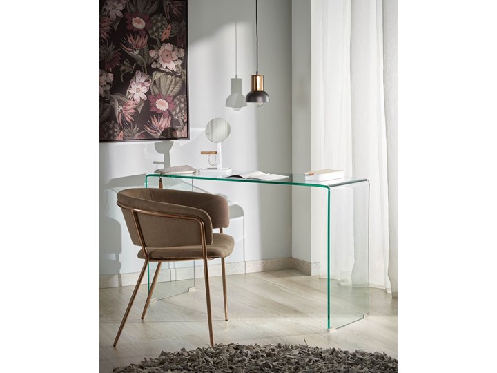 Konsola Burano szklana 125 x 78 cm Głębokość 40 cm Szkło Szerokość 125 cm Kolor Biały