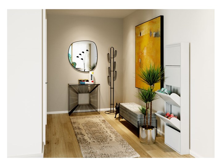 Konsola Dimension 81x36 cm czarna Stal nierdzewna Szerokość 81 cm Szkło Wysokość 81 cm Z samym blatem Kolor Biały