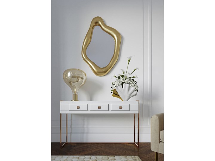 Konsola Elite 134x40 cm biała Szerokość 134 cm Szkło Stal nierdzewna Płyta MDF Kolor Biały