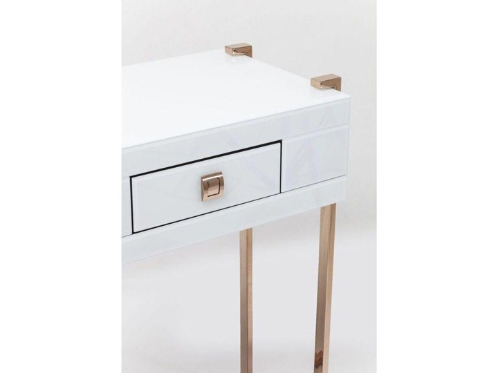 Konsola Elite 134x40 cm biała Szkło Płyta MDF Szerokość 134 cm Kolor Biały Stal nierdzewna Kategoria Konsole