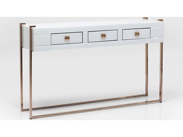 Konsola Elite 134x40 cm biała Kolor Biały Szerokość 134 cm Stal nierdzewna Płyta MDF Szkło Kategoria Konsole