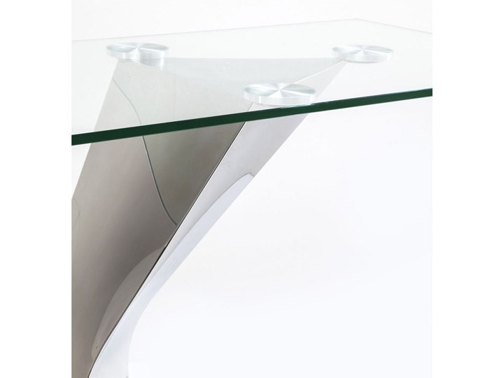 Konsola Gloria 140x45 cm srebrna Stal nierdzewna Szerokość 140 cm Szkło Kolor Srebrny