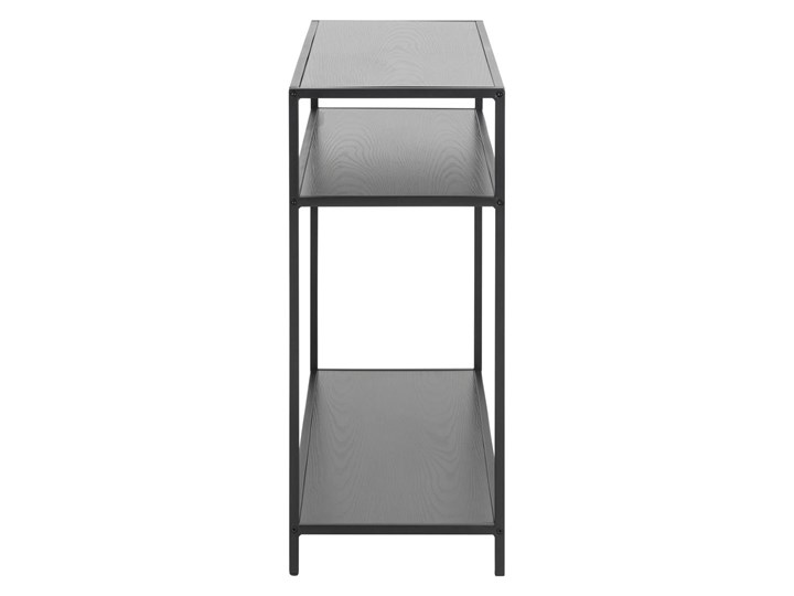 Konsola Seaford z półkami 100x35 cm czarna Metal Szerokość 100 cm Kolor Czarny
