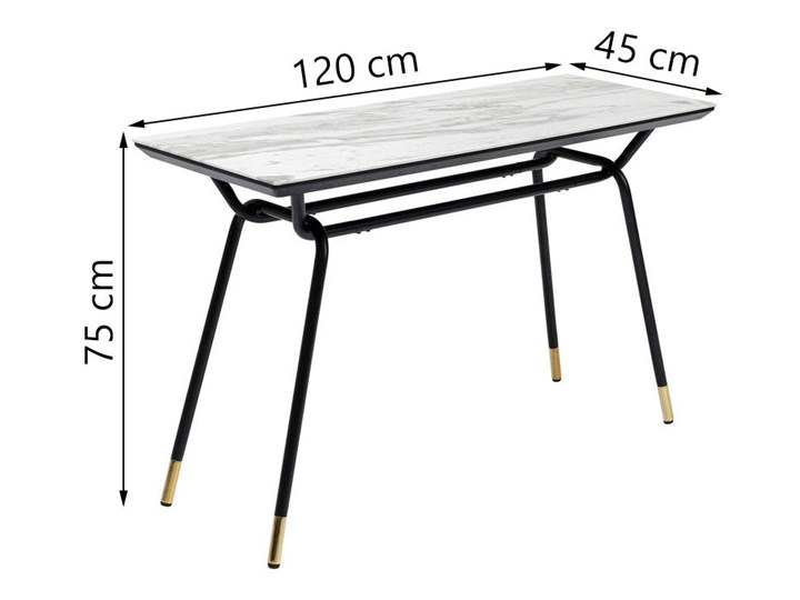 Konsola South Beach 120x45 cm biała Szkło Stal nierdzewna Szerokość 120 cm Płyta MDF Kolor Szary Kategoria Konsole
