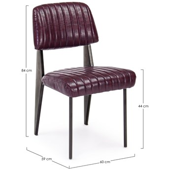 Krzesło Nelly 60x84 cm burgundowe